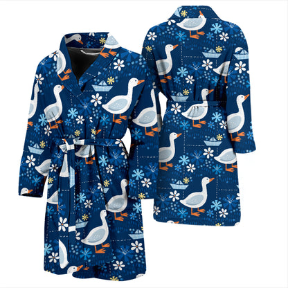 Goose Print Design LKS405 Men Bathrobe