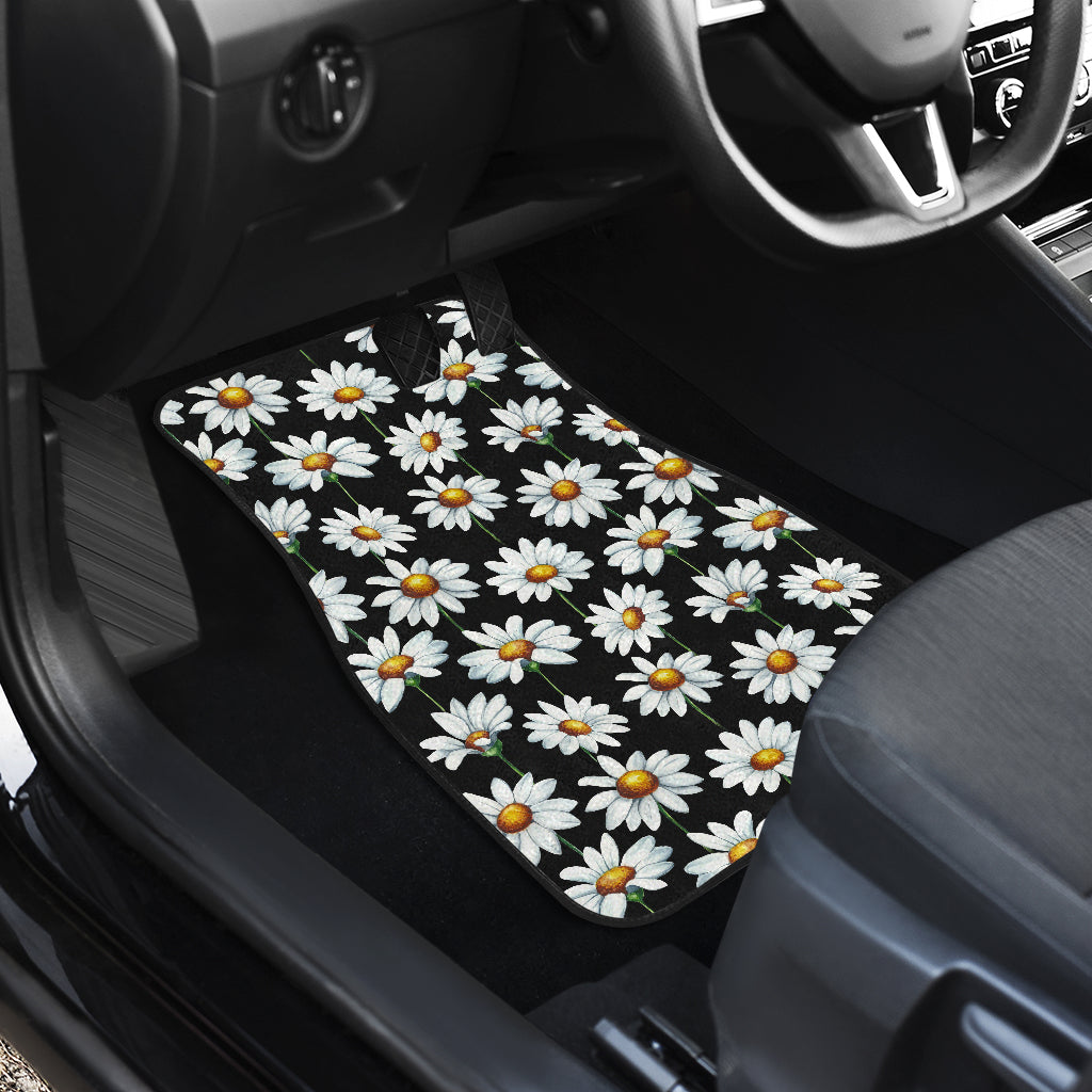 Daisy Print Pattern Car Floor Mats Front Back