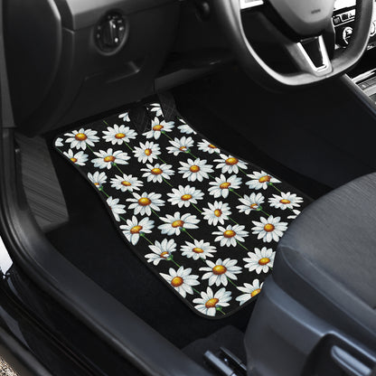Daisy Print Pattern Car Floor Mats Front Back