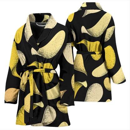 Potato Pattern Print Design A02 Women Bathrobe