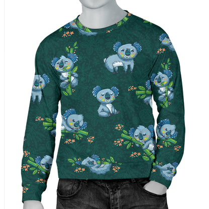 Koala Blue Design Print Men Long Sleeve Sweatshirt