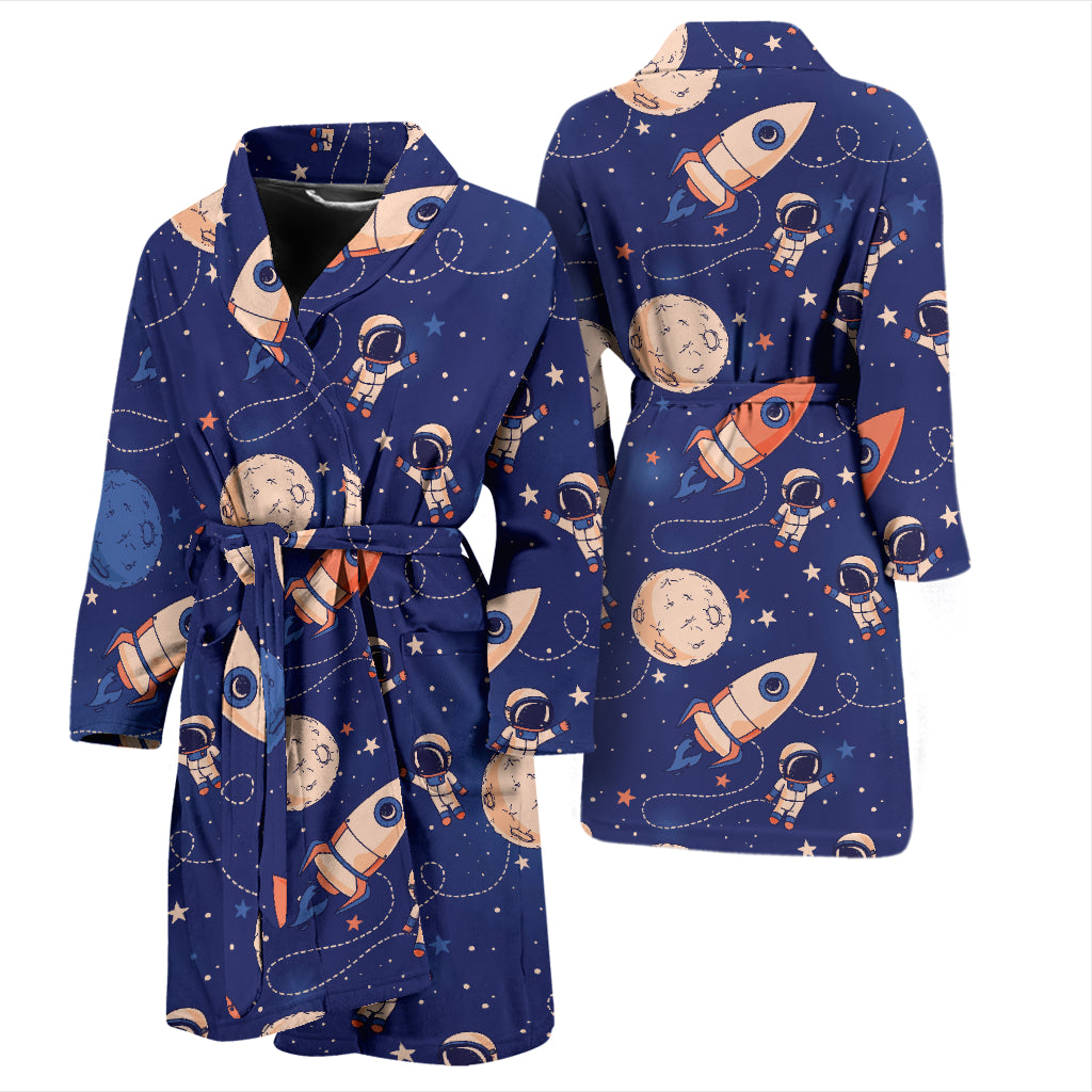 Space Astronaut Rocket Print Design LKS304 Men Bathrobe