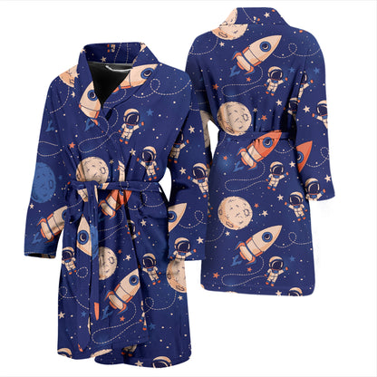 Space Astronaut Rocket Print Design LKS304 Men Bathrobe