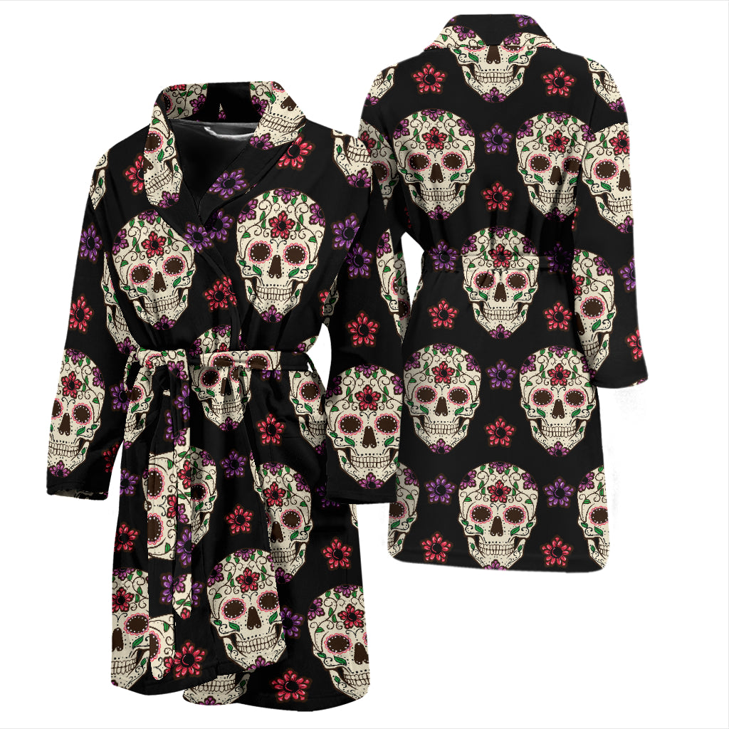 Sugar Skull Print Design LKS304 Men Bathrobe
