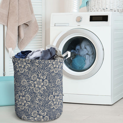 Elegant Floral Print Pattern Laundry Basket