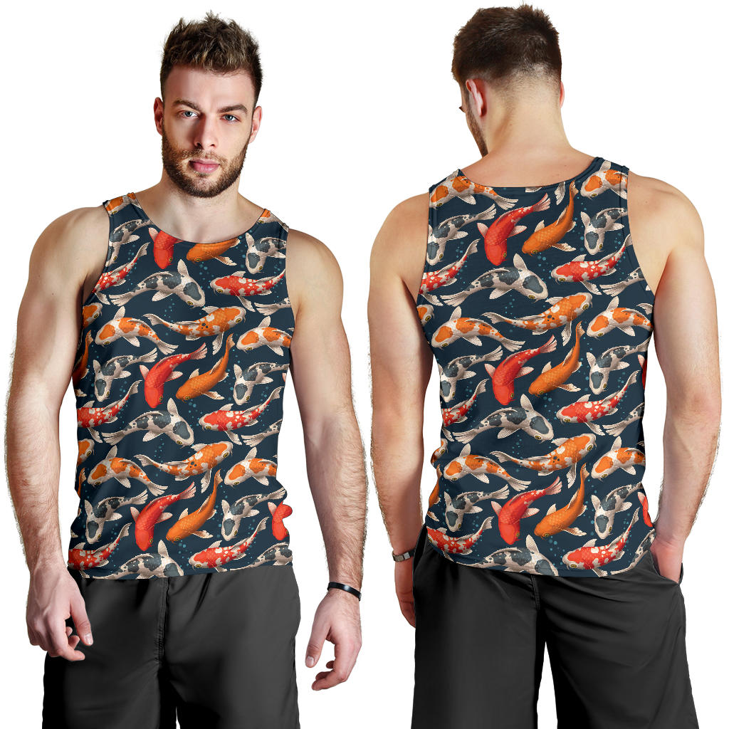 Koi Carp Cute Design Themed Print Men Tank Top