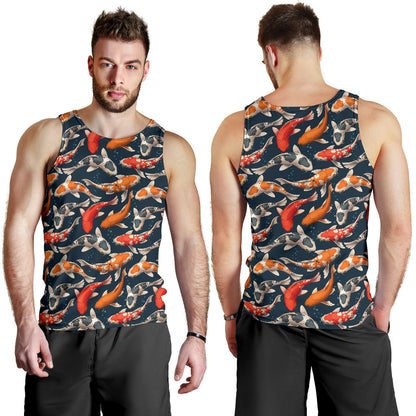 Koi Carp Cute Design Themed Print Men Tank Top