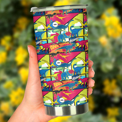 Dinosaur Comic Pop Art Style Tumbler