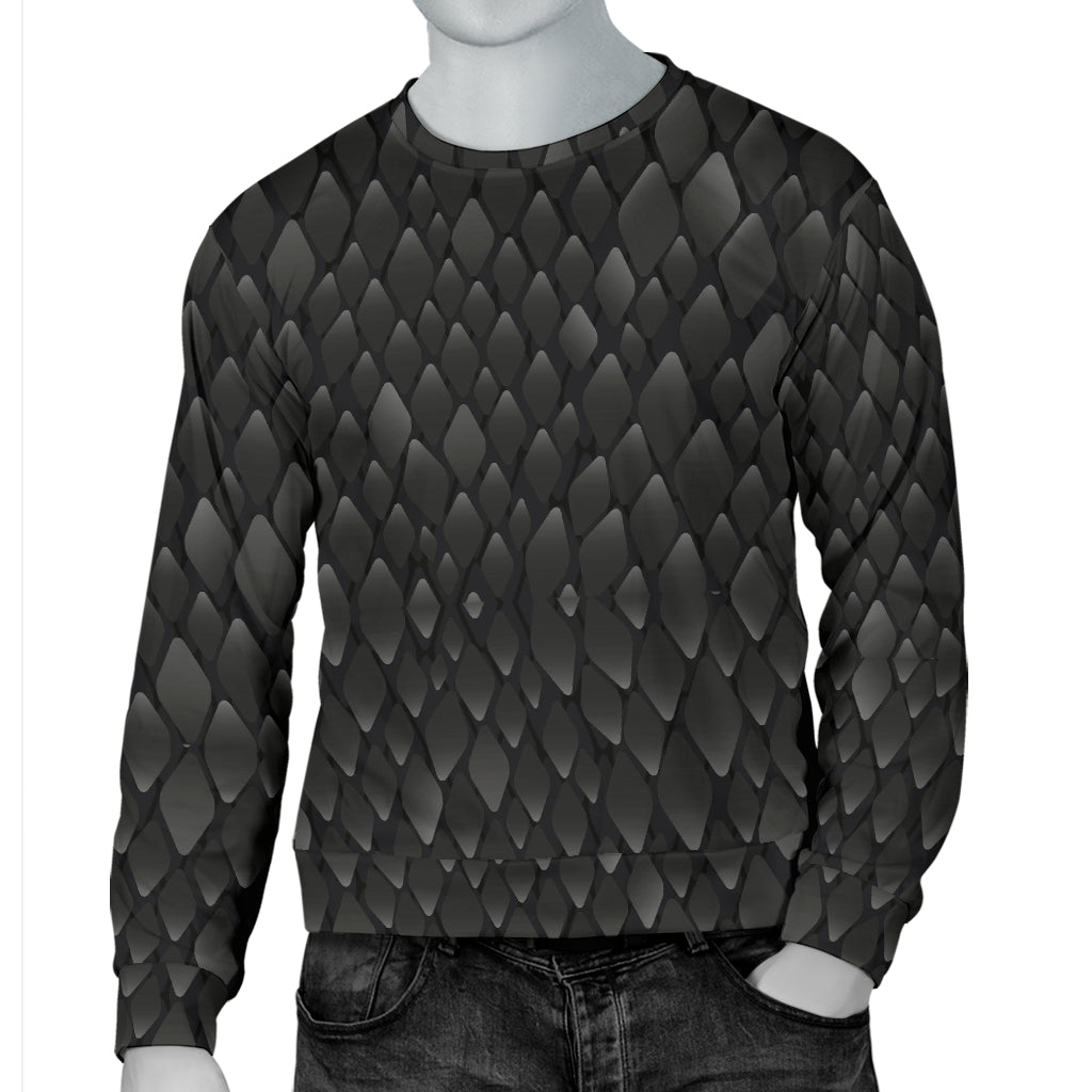 Snake Skin Black Print Men Long Sleeve Sweatshirt