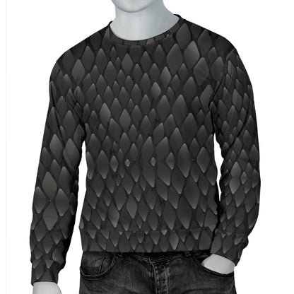 Snake Skin Black Print Men Long Sleeve Sweatshirt