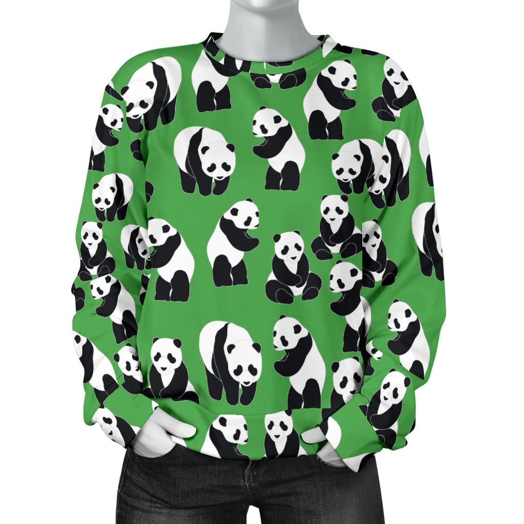 Panda Bear Pattern Themed Print Women Long Sleeve Sweatshirt