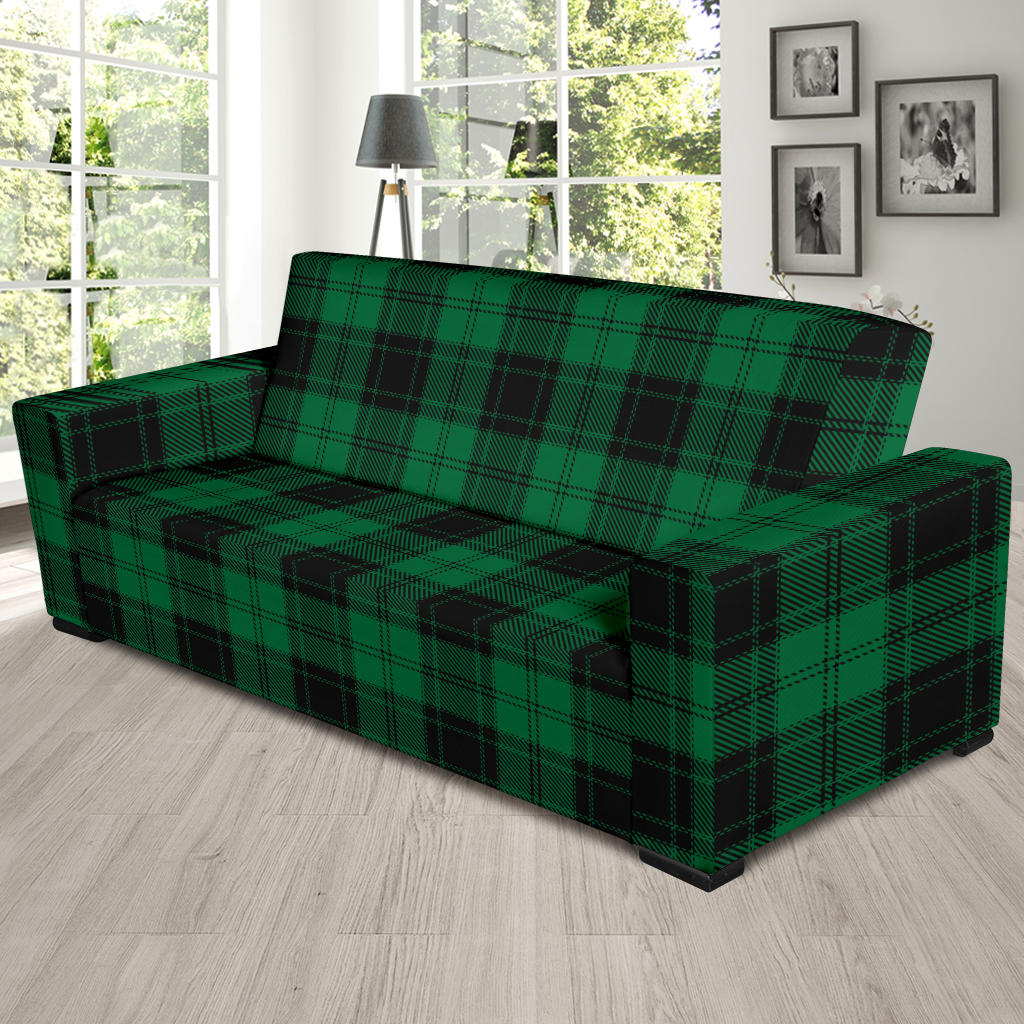 Tartan Green Print Design LKS302 Sofa Slipcover