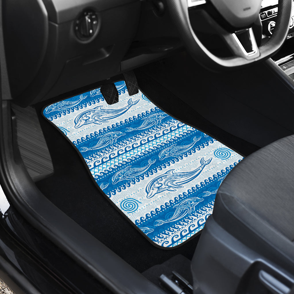 Dolphin Tribal Print Pattern Car Floor Mats Front Back