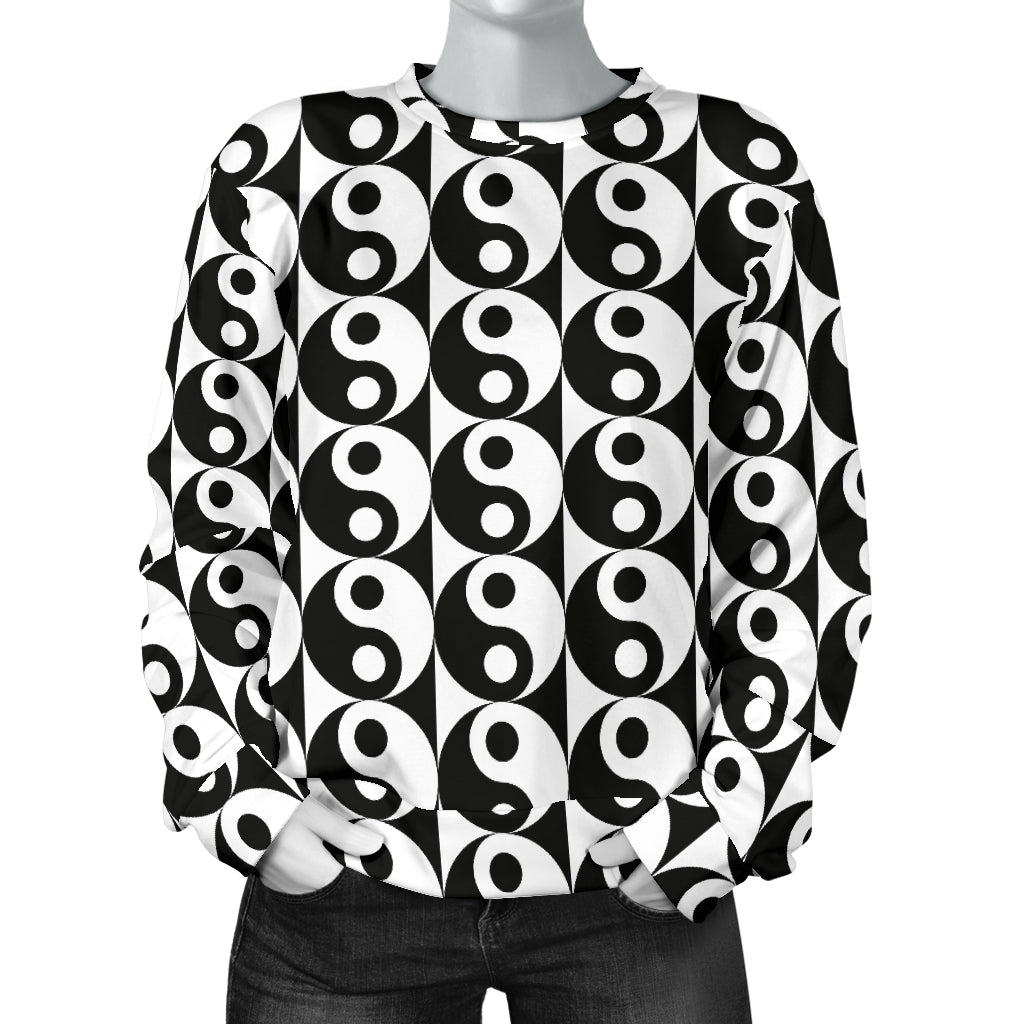 Yin Yang Classic Pattern Design Print Women Long Sleeve Sweatshirt