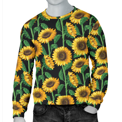 Sunflower Realistic Print Pattern Men Long Sleeve Sweatshirt