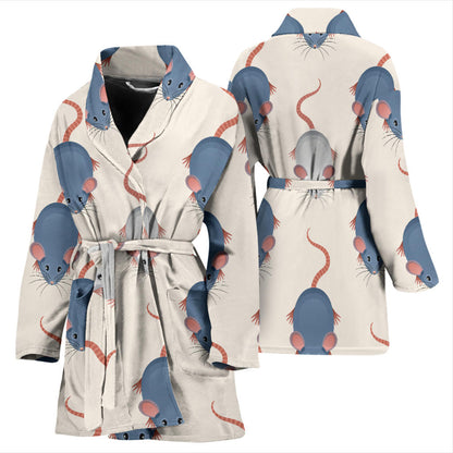 Rat Pattern Print Design 03 Women Bathrobe
