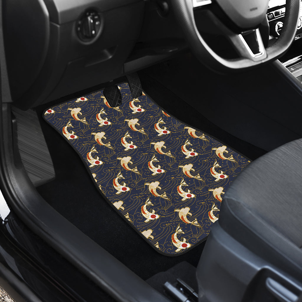 Koi Carp Japanese Design Themed Print Car Floor Mats Front Back