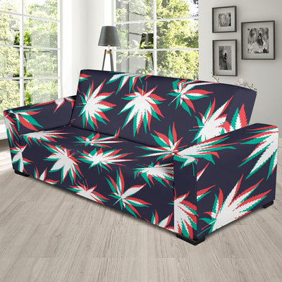 Pot Leaf Pattern Print Design A01 Sofa Slipcover