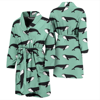 Whale Print Design LKS307 Men Bathrobe