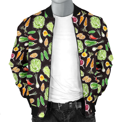 Vegan Draw Themed Design Print Men Bomber Jacket