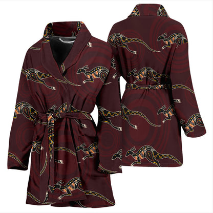 Kangaroos Pattern Print Design 05 Women Bathrobe