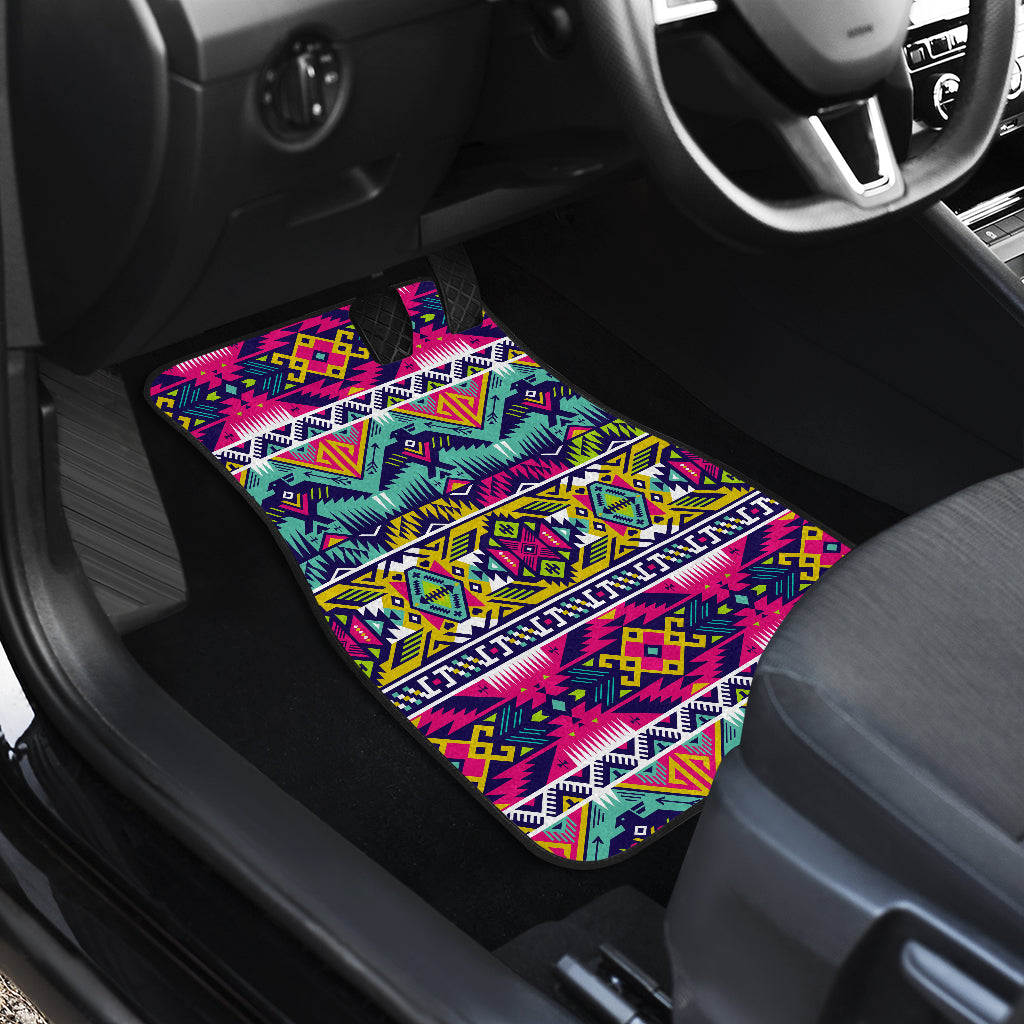 Indian Navajo Color Themed Design Print Car Floor Mats Front Back