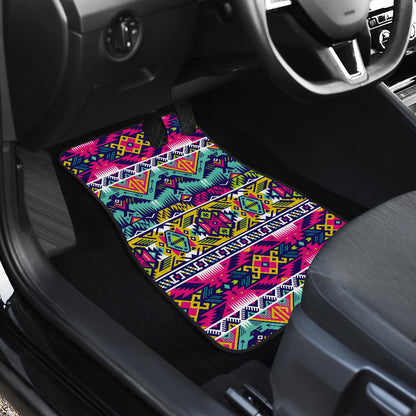Indian Navajo Color Themed Design Print Car Floor Mats Front Back
