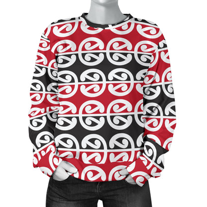 Maori Classic Themed Design Print Women Long Sleeve Sweatshirt