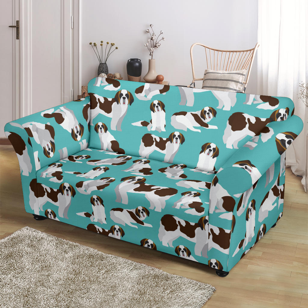 St Bernards Print Design LKS302 Loveseat Couch Slipcover