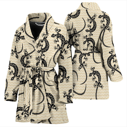 lizard Pattern Print Design 02 Women Bathrobe