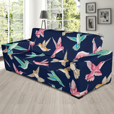 Hummingbird Cute Pattern Print Design 01 Sofa Slipcover