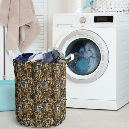 Elegant Gold leaf Print Laundry Basket