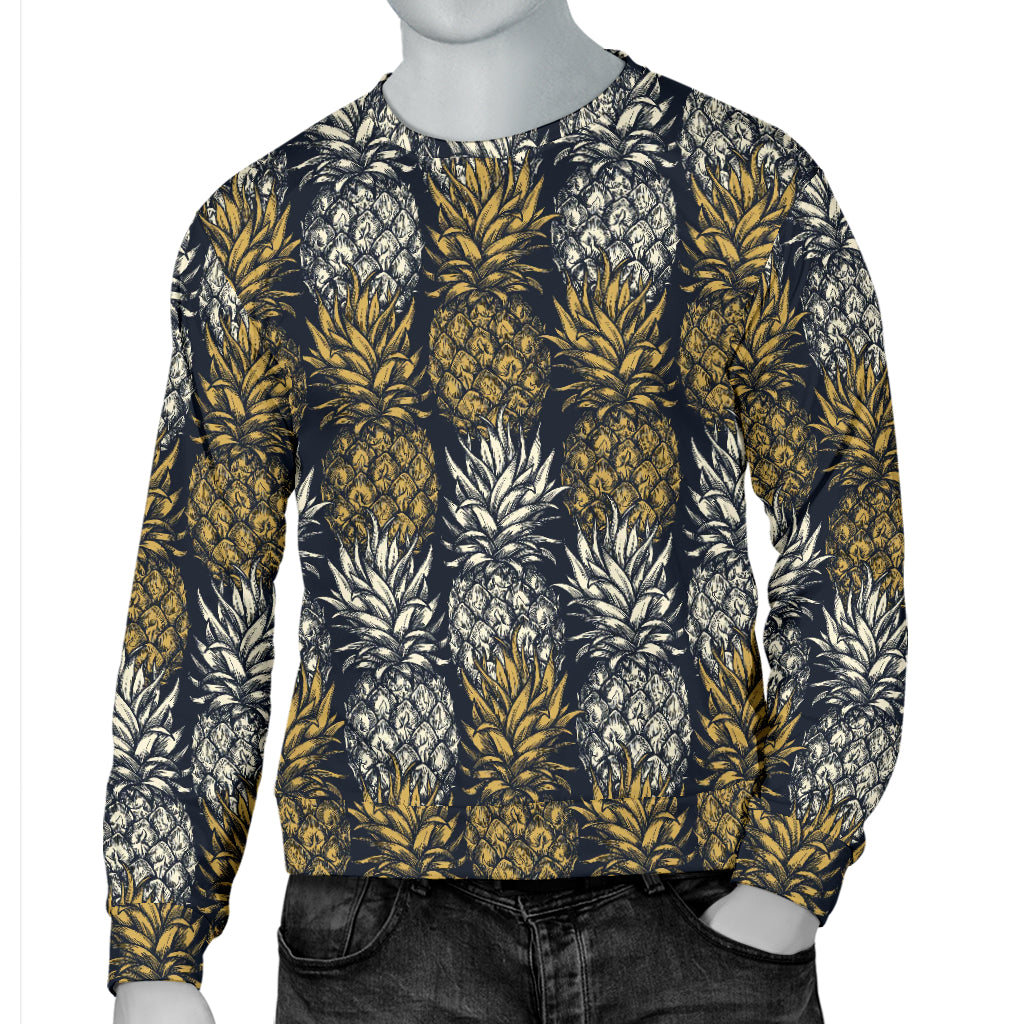 Pineapple Print Design Pattern Men Long Sleeve Sweatshirt