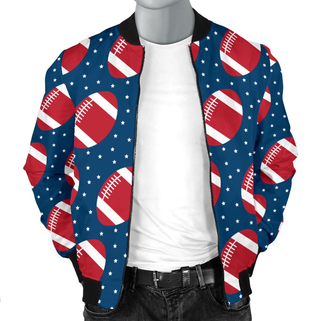 American Football Star Design Pattern Men Bomber Jacket