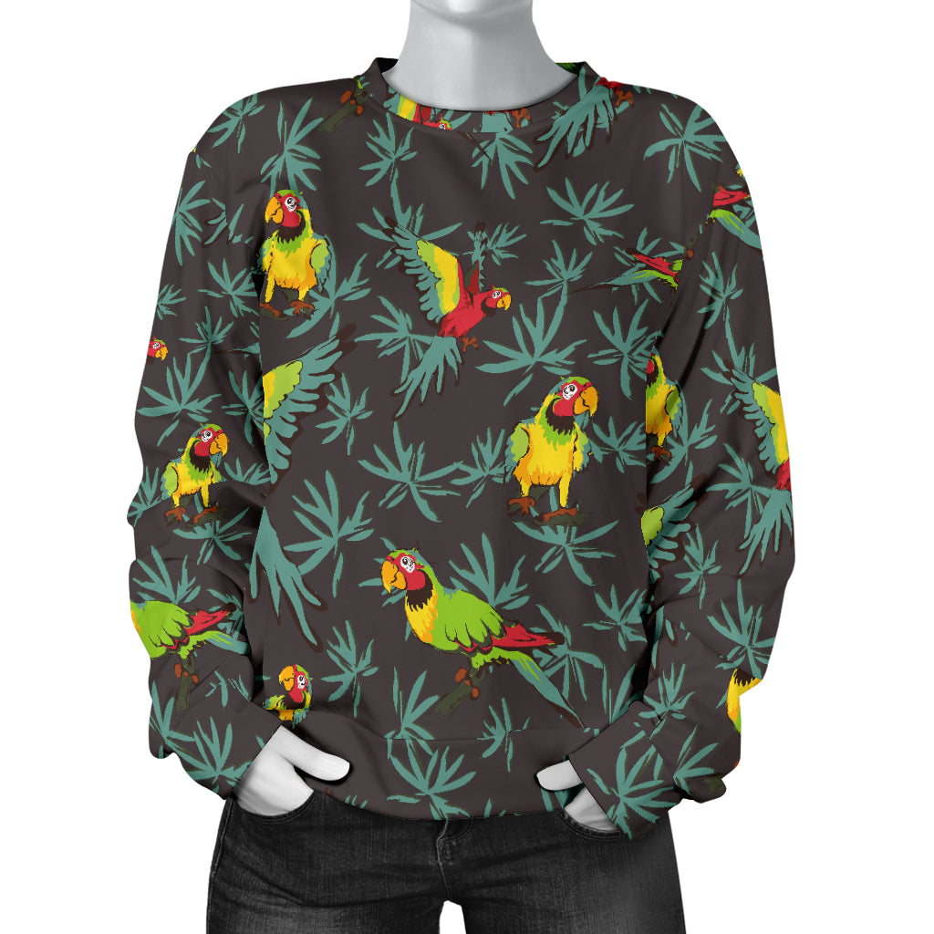 Parrot Themed Print Women Long Sleeve Sweatshirt