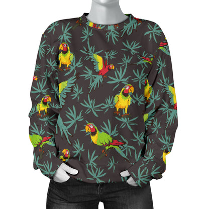 Parrot Themed Print Women Long Sleeve Sweatshirt