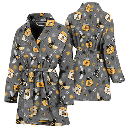 Honey Bee Print Design LKS301 Women Bathrobe