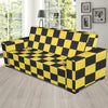 Checkered Yellow Pattern Print Design 03 Sofa Slipcover