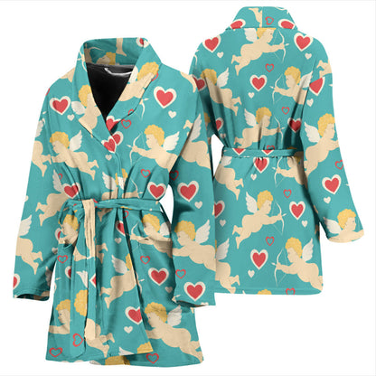 Cupid Pattern Print Design 01 Women Bathrobe