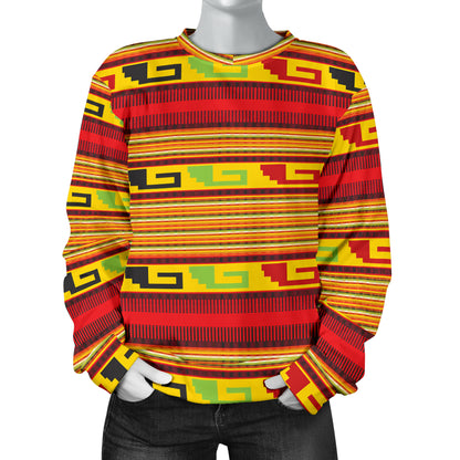 Mexican Blanket Ornament Print Pattern Women Long Sleeve Sweatshirt