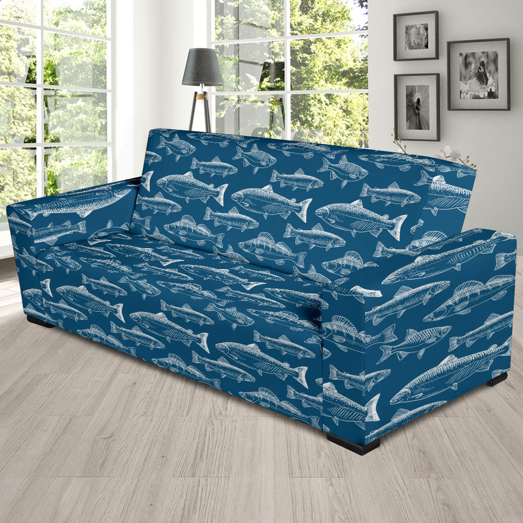 Salmon Fish Print Design LKS301 Sofa Slipcover