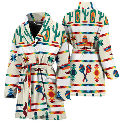 Maracas Mexican Pattern Print Design 01 Women Bathrobe