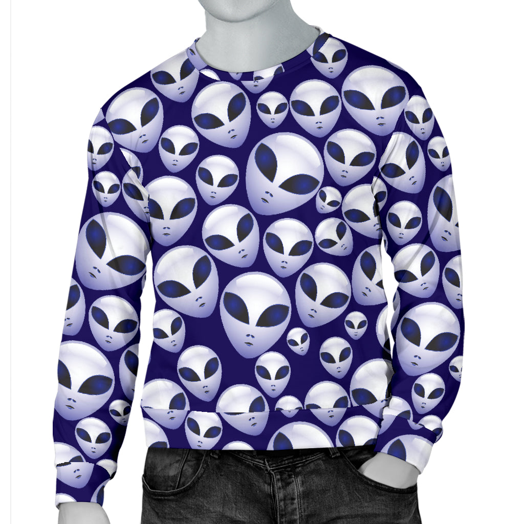 Alien Head Extraterrestrial Men Long Sleeve Sweatshirt