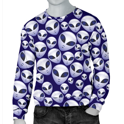 Alien Head Extraterrestrial Men Long Sleeve Sweatshirt