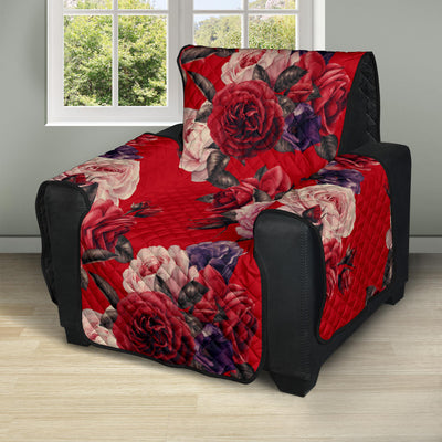 Rose Red Pattern Print Design RO07 Recliner Cover Protector