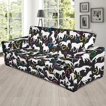 Horse Hoof Colorful Print Design LKS301 Sofa Slipcover