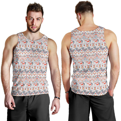 Swedish Nordic Design Print Men Tank Top