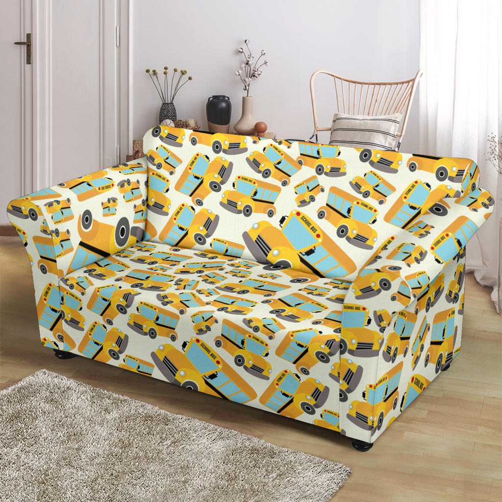 School Bus Print Design LKS301 Loveseat Couch Slipcover