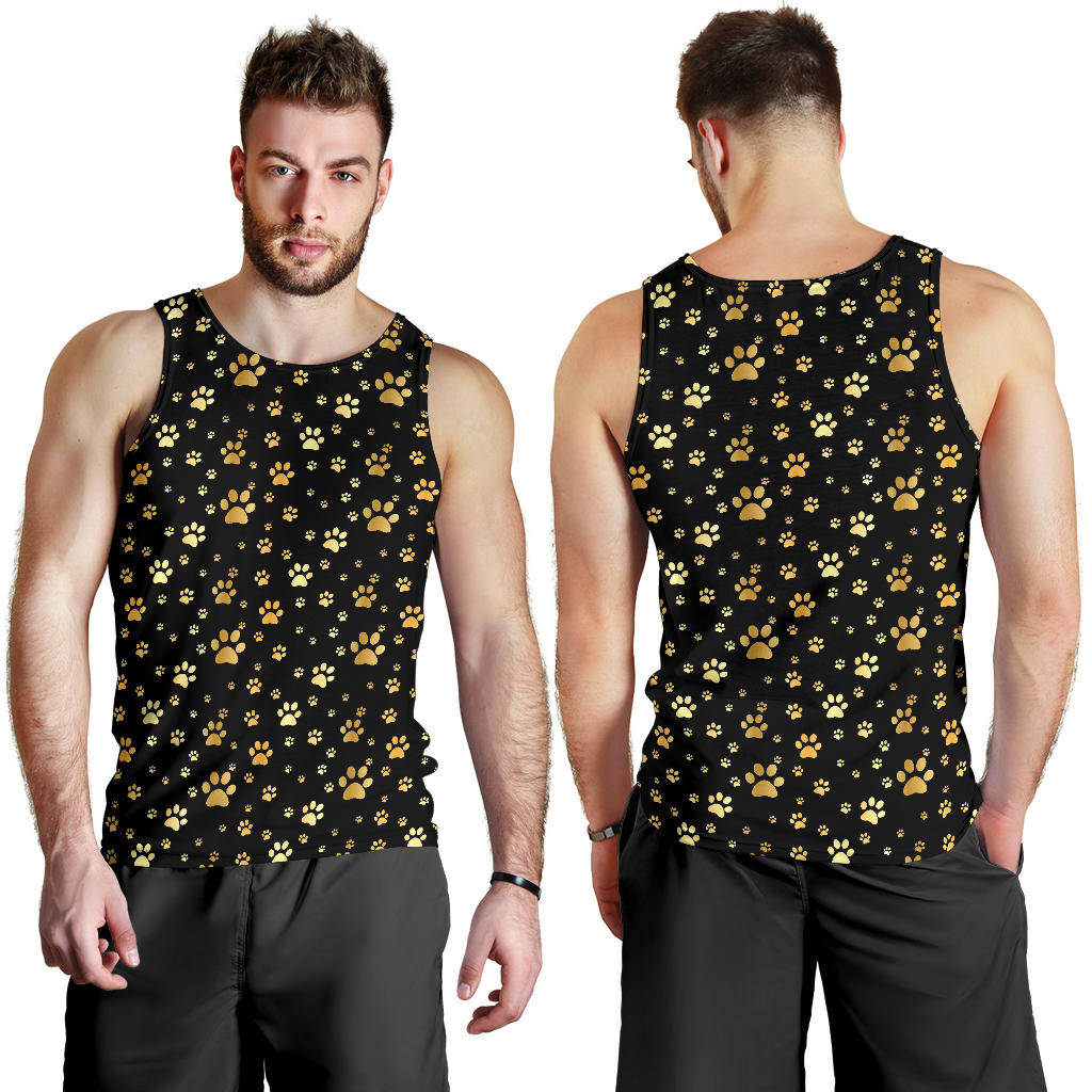 Paw Gold Print Men Tank Top