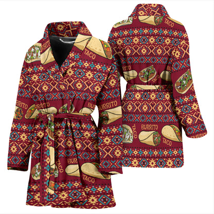 Burrito Taco Print Design LKS302 Women Bathrobe